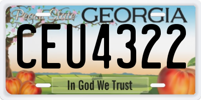 GA license plate CEU4322