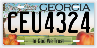 GA license plate CEU4324