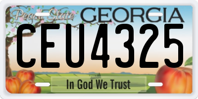 GA license plate CEU4325