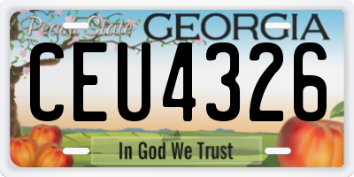 GA license plate CEU4326