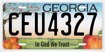 GA license plate CEU4327