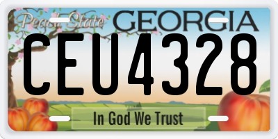 GA license plate CEU4328