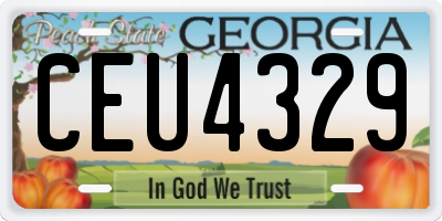 GA license plate CEU4329