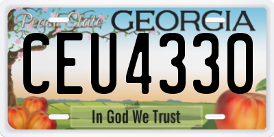 GA license plate CEU4330
