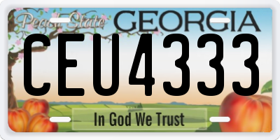 GA license plate CEU4333
