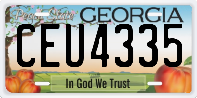 GA license plate CEU4335