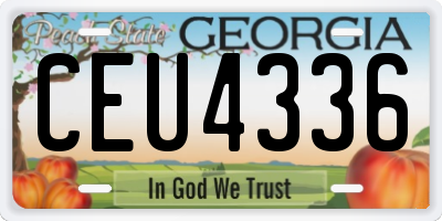 GA license plate CEU4336