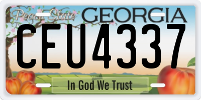 GA license plate CEU4337