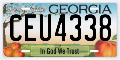 GA license plate CEU4338