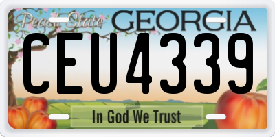 GA license plate CEU4339