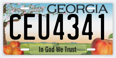 GA license plate CEU4341