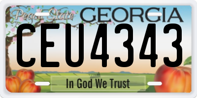 GA license plate CEU4343