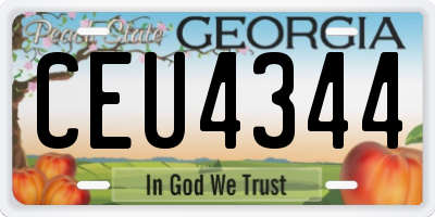 GA license plate CEU4344