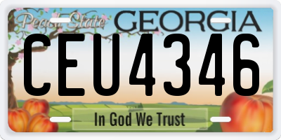 GA license plate CEU4346