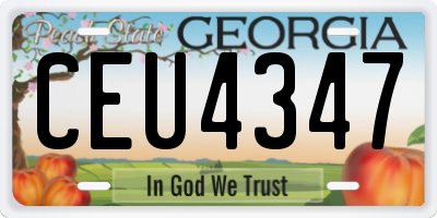 GA license plate CEU4347