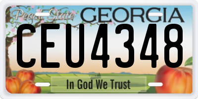 GA license plate CEU4348