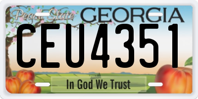 GA license plate CEU4351