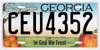 GA license plate CEU4352