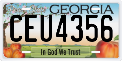 GA license plate CEU4356