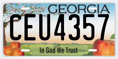 GA license plate CEU4357