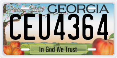 GA license plate CEU4364