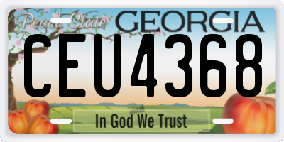 GA license plate CEU4368