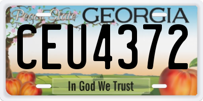 GA license plate CEU4372