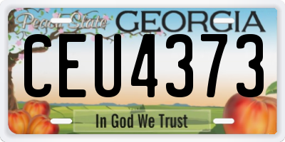 GA license plate CEU4373