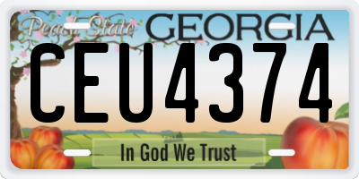 GA license plate CEU4374