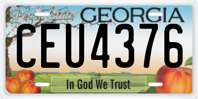 GA license plate CEU4376