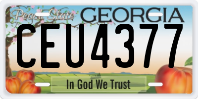 GA license plate CEU4377