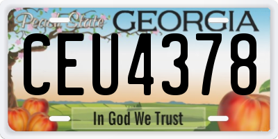 GA license plate CEU4378