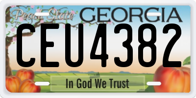GA license plate CEU4382