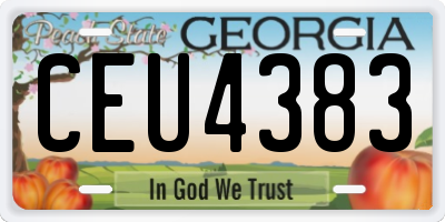 GA license plate CEU4383