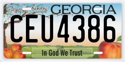 GA license plate CEU4386