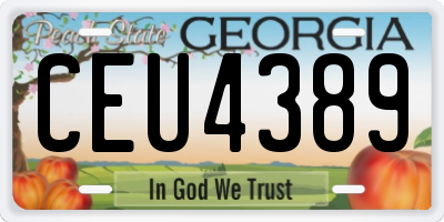 GA license plate CEU4389