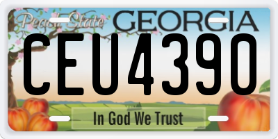 GA license plate CEU4390