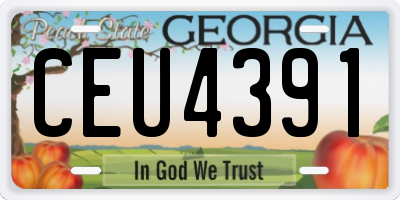 GA license plate CEU4391