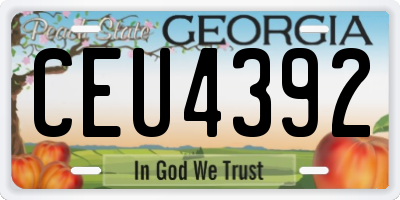 GA license plate CEU4392