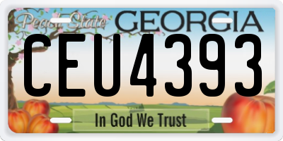 GA license plate CEU4393