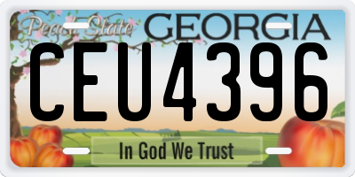 GA license plate CEU4396