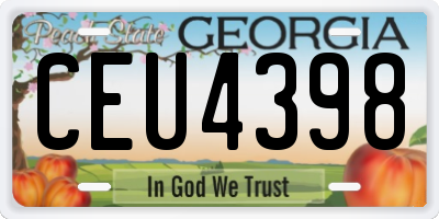 GA license plate CEU4398