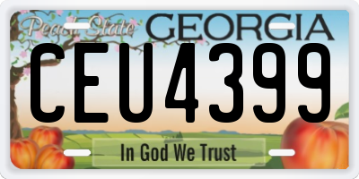 GA license plate CEU4399