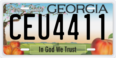 GA license plate CEU4411