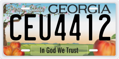 GA license plate CEU4412