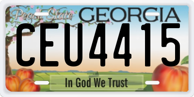 GA license plate CEU4415