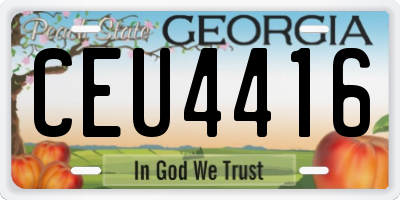 GA license plate CEU4416