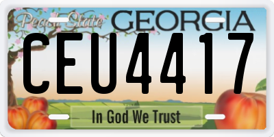 GA license plate CEU4417