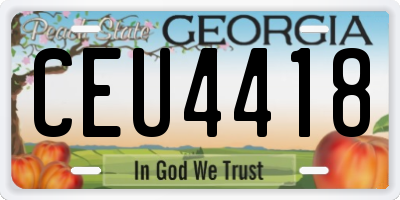 GA license plate CEU4418