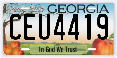 GA license plate CEU4419